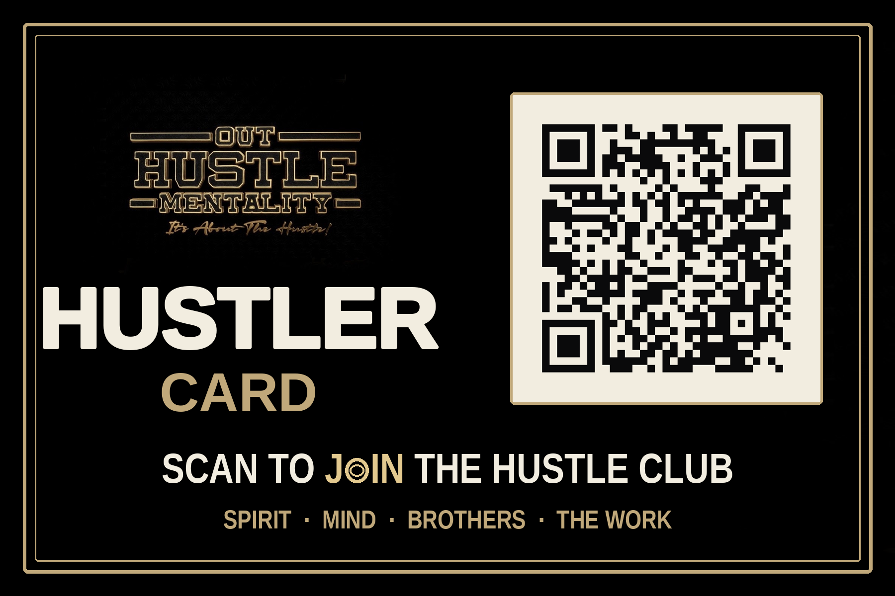 Hustler Card back — scan to join